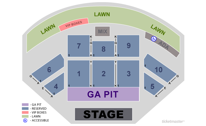 Live Nation Amphitheater Seating Chart